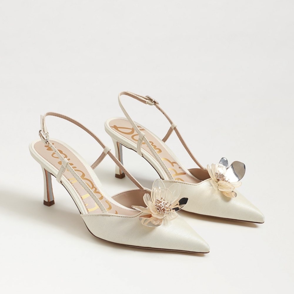sam edelman mali slingback heel in ivory